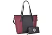 DS Collection Andrea Large Two-Tone Tote Handbag with Free Matching Wallet - Second Medium