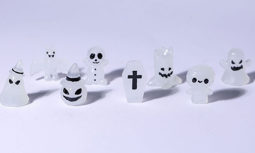 Image 1: One or Two sets of 8-Piece Luminous Miniature Halloween Ornament