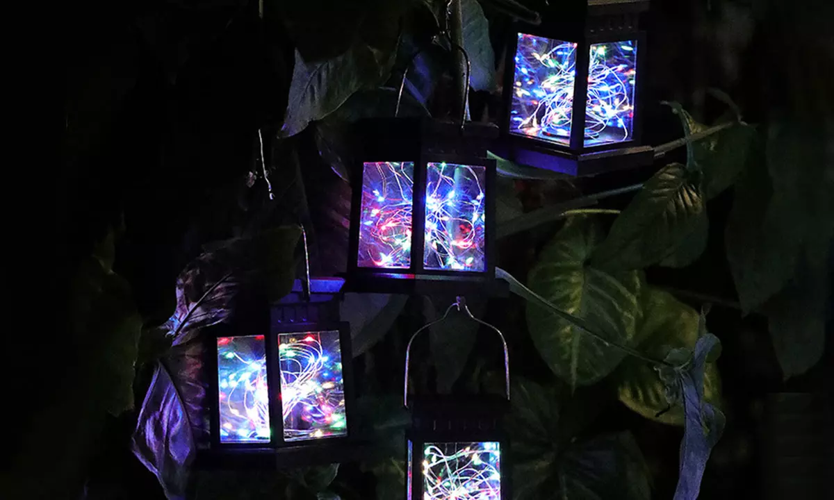 Pack of Two Solar Hanging Lantern Lights