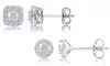 1/2 CTTW Diamond Halo Stud Earrings in Solid 10K White Gold by Brilliant Diamond