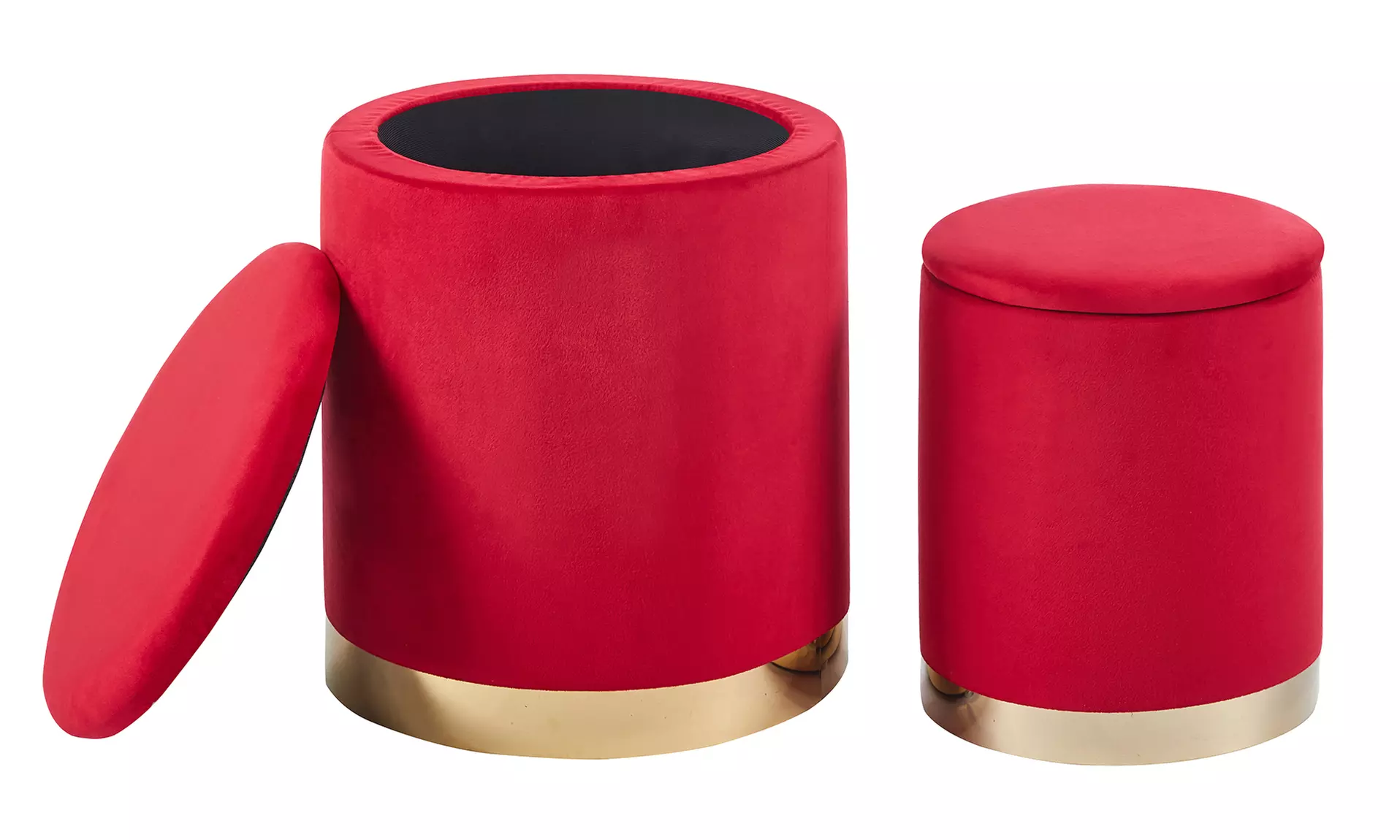 Juego 2 puffs de terciopelo