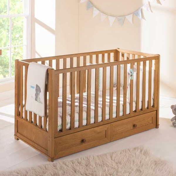 oak cot bed with drawer