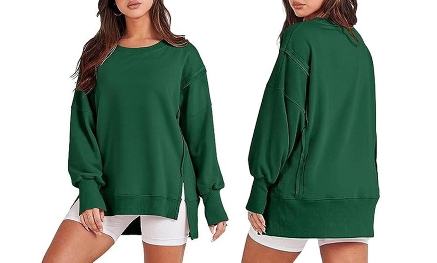 Image 5: Sweatshirt ample avec fente latérale pour femme