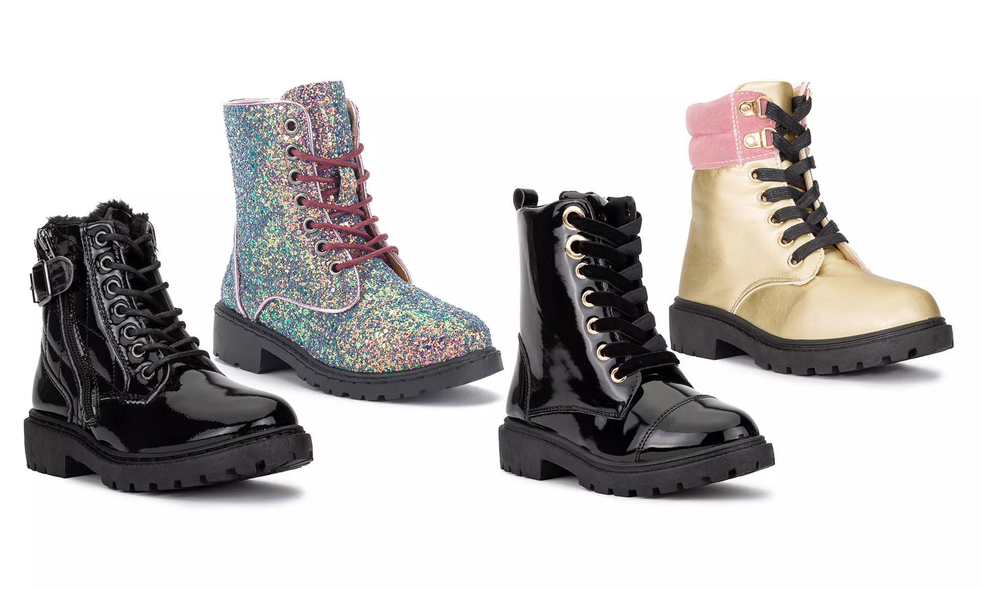 Olivia Miller Girls Lexi Lace-Up Combat Boots - Primary Image