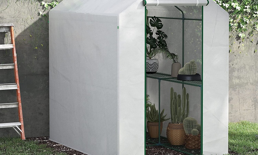 Image 3: Outsunny Outdoor Greenhouse