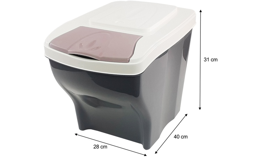 Image 8: Three 20L Stackable Waste-Recycling Bins