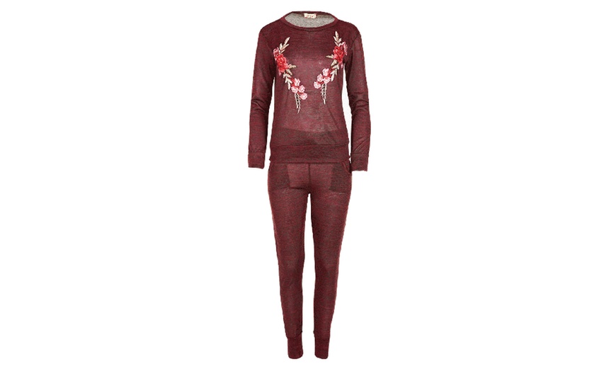 Image 10: Floral Embroidery Tracksuit