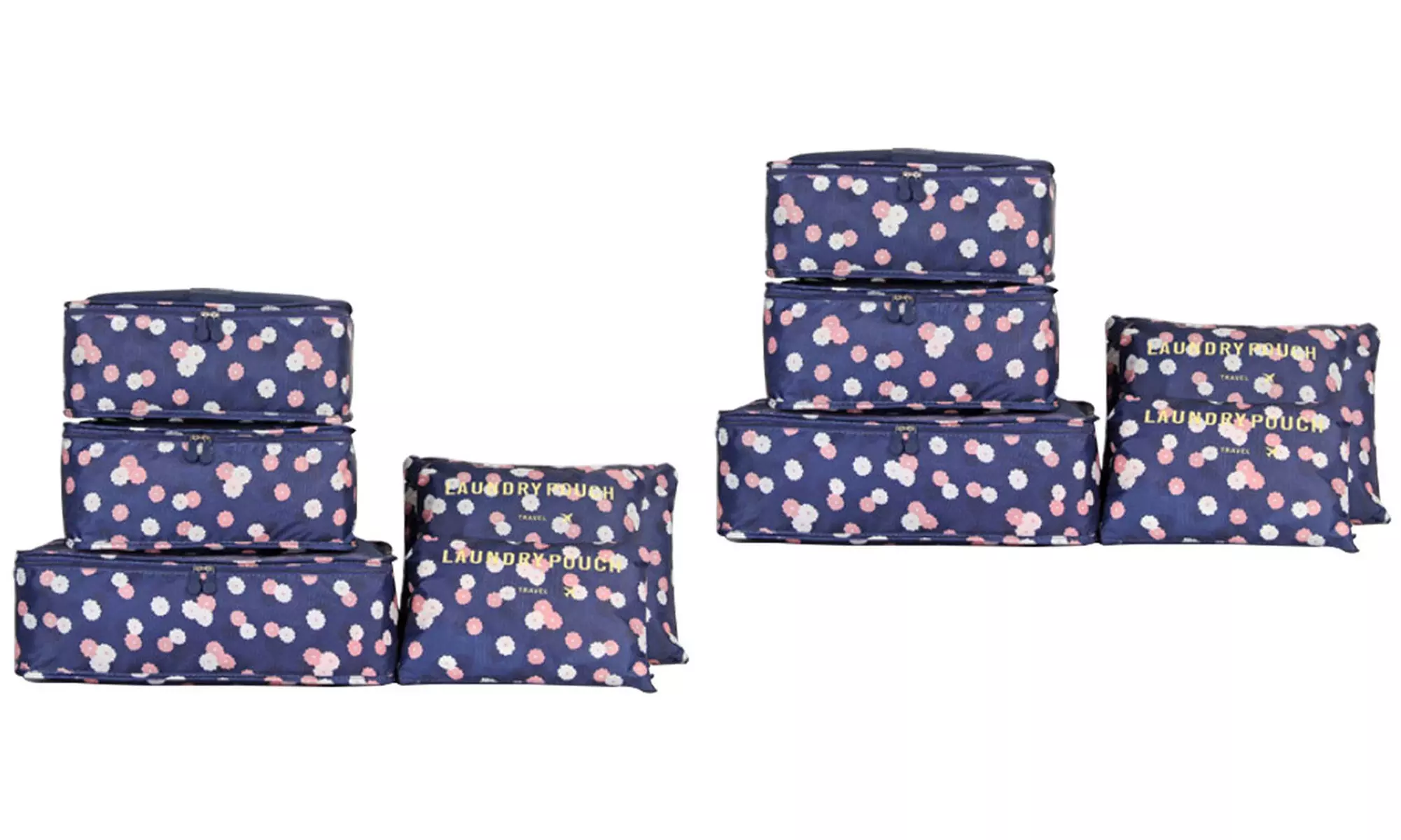 One or Two Six-Piece Travel Luggage Organizer Sets