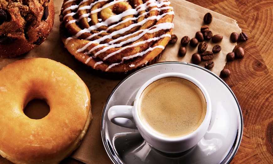 Image 1: Milkshake, Hot, or Iced Drink with One Donut of Choice at Dodees