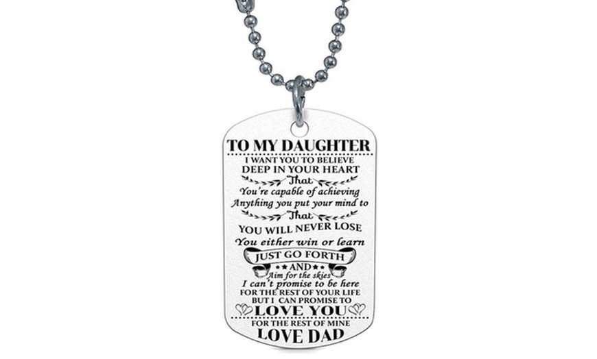 Image 1: 'To My Son' or 'To My Daughter' Dog Tag Necklace