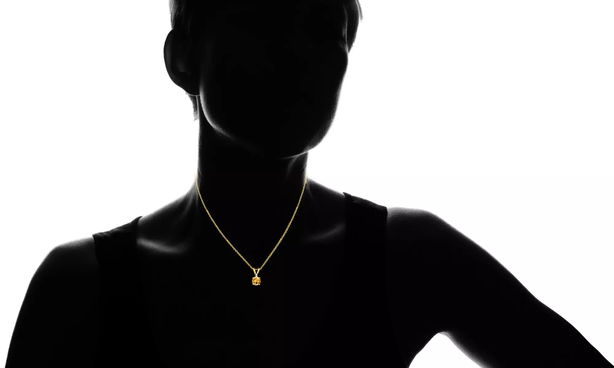 1.00 CTW Genuine Citrine Pendant in 18K Gold Plated Sterling Silver - Second Medium