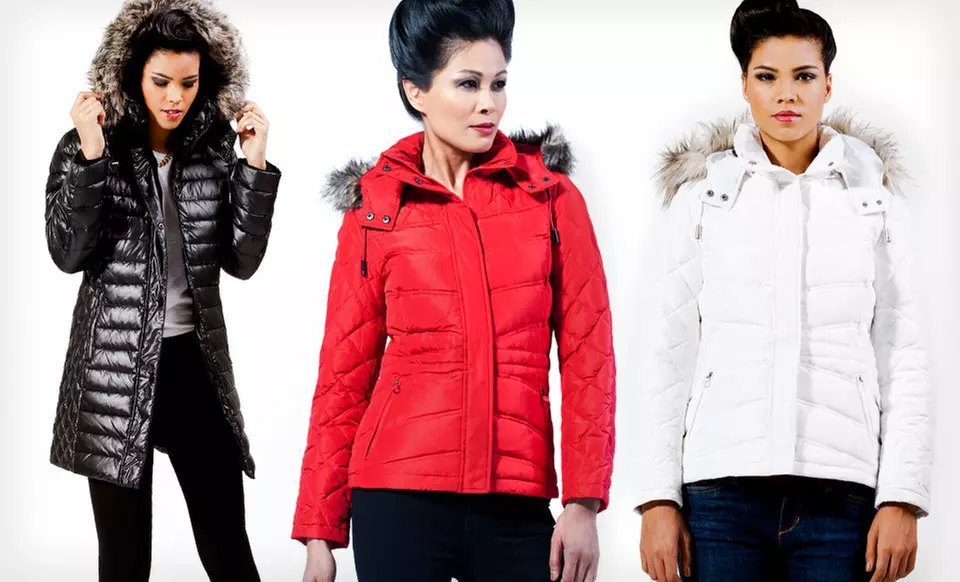 Kenneth Cole Women’s Down Fill Hooded Jacket or Coat (Up to 75% Off). 25 Options Available. Free Shipping and Returns. - Primary Image