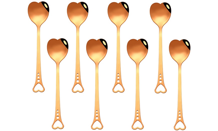 Image 12: 4, 5, 8 or 10 Heart Teaspoons