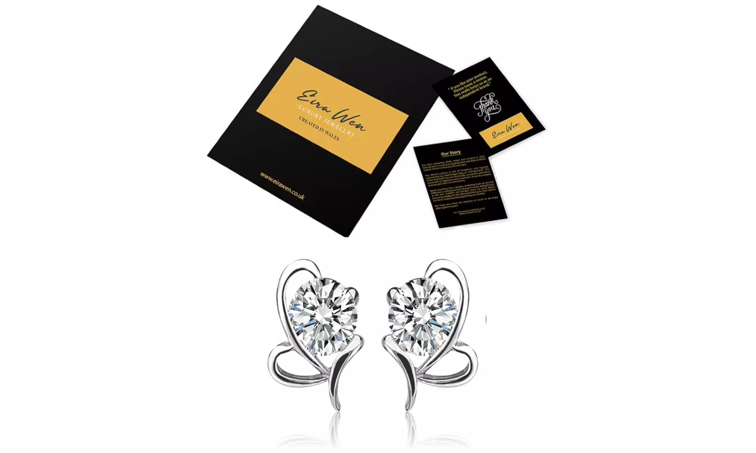 Eira Wen 925 Silver Earrings made with Crystals from Swarovski