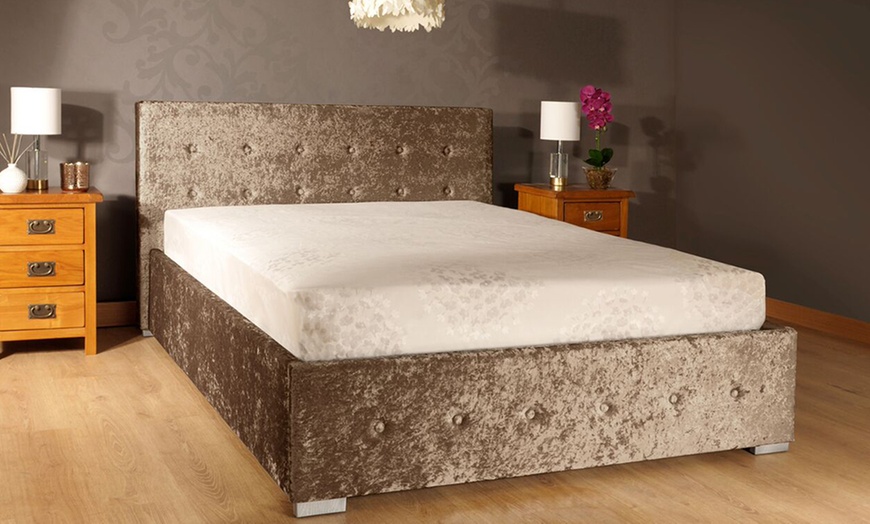 Image 9: Crushed Velvet Ottoman Bedframe with Optional Mattress