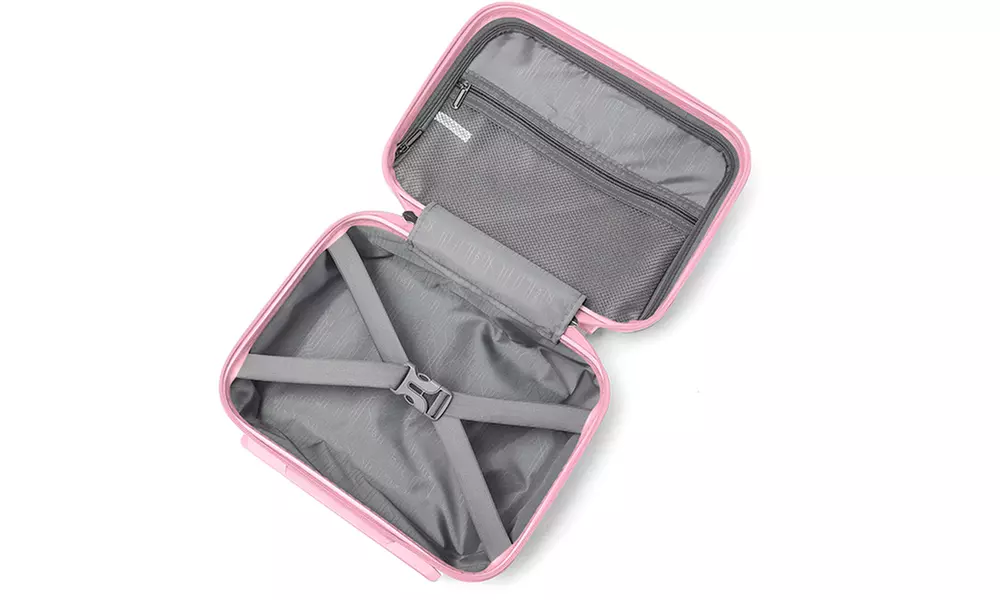 4-delige kofferset of individuele koffer met roze wafelontwerp