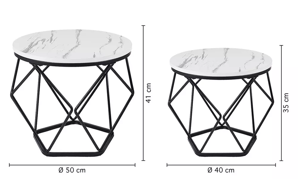 Set van 2 bijzettafels