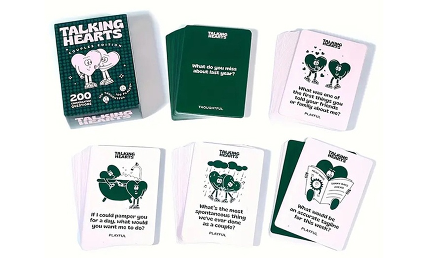 Image 2: One or Two Talking Hearts: Couples Card Game – 200 Conversation Cards 