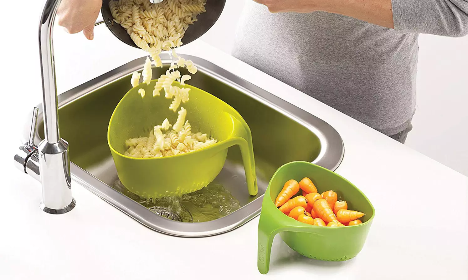 Joseph Joseph Stackable Colander with Easy-Pour Corners and Handle (2-Piece) - Primary Image