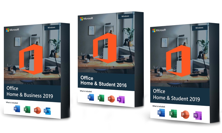 Image 1: Four-Pack of Microsoft Office Home & Student 2016 and 2019 for Windows