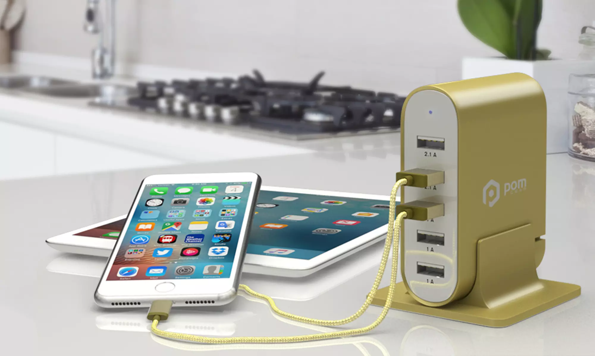 Pom Gear Charge2Go 5-Port Universal USB Smart Charger - Primary Image