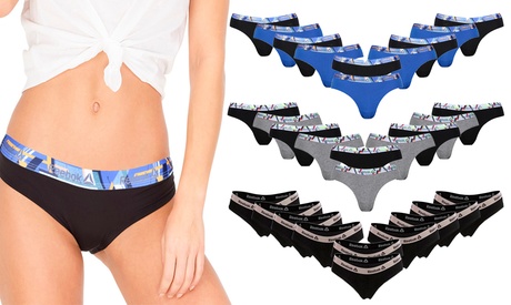 Set di slip sportivi donna Reebok disponibili in varie taglie e 3 colori