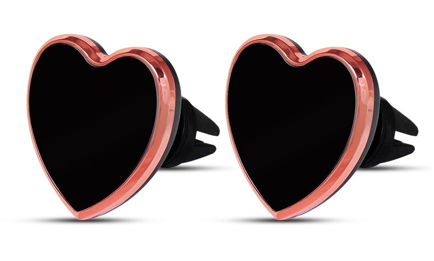 Image 12: One, Two or Three Heart-Shaped Car Magnet Phone Holders