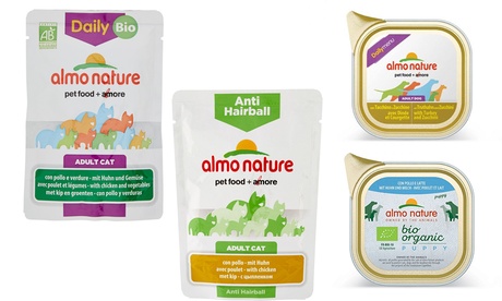 Almo Nature fino a 60 confezioni di alimenti per cani e gatti disponibili in vari gusti