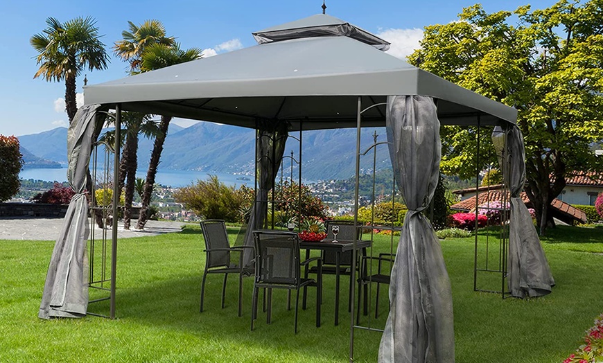 Image 7: Outsunny Steel Frame Outdoor Gazebo