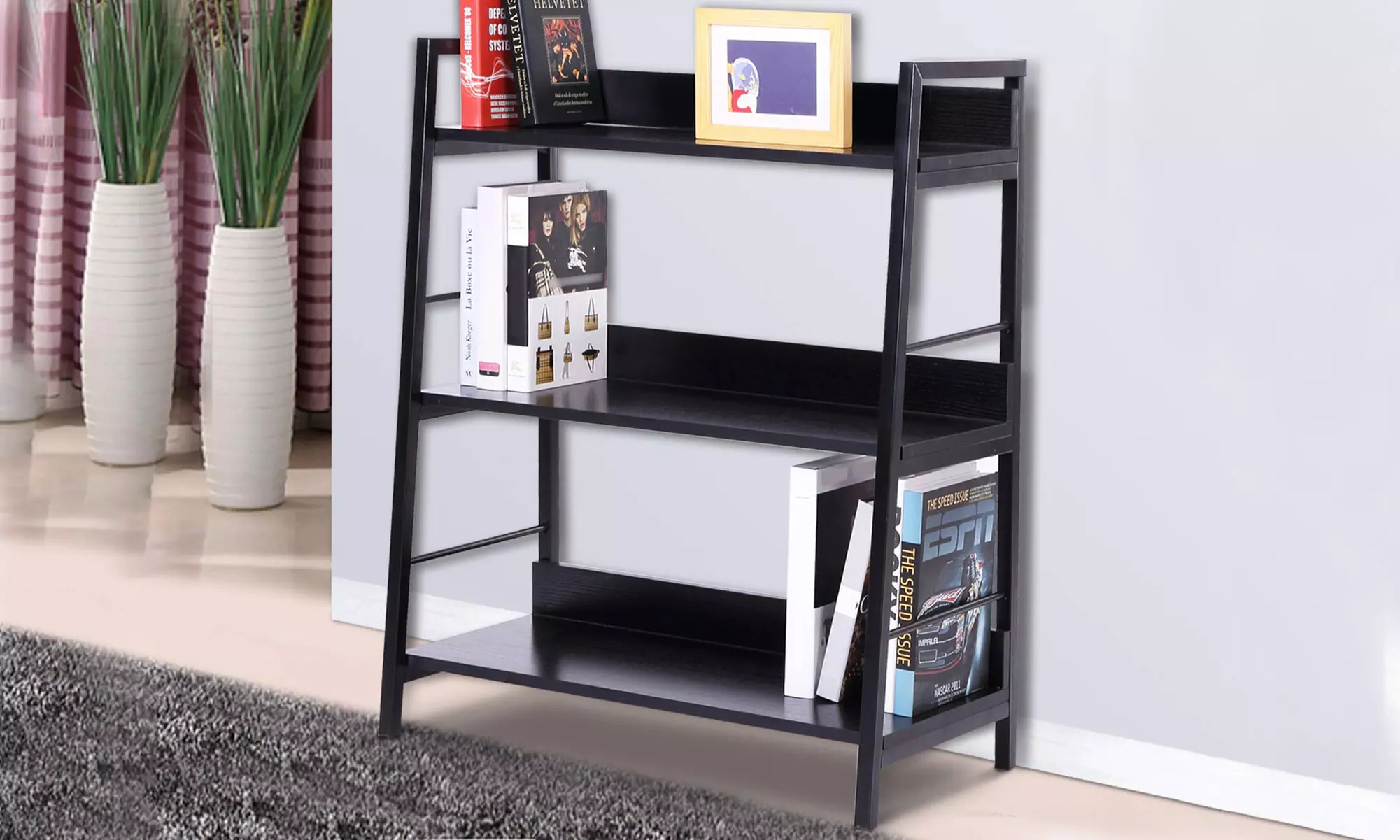 HOMCOM Leaning Ladder Bookshelf - Primary Image