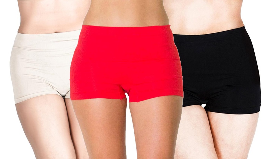 Image 2: One, Three or Six Pairs of Women's High Waist Boxer Shorts