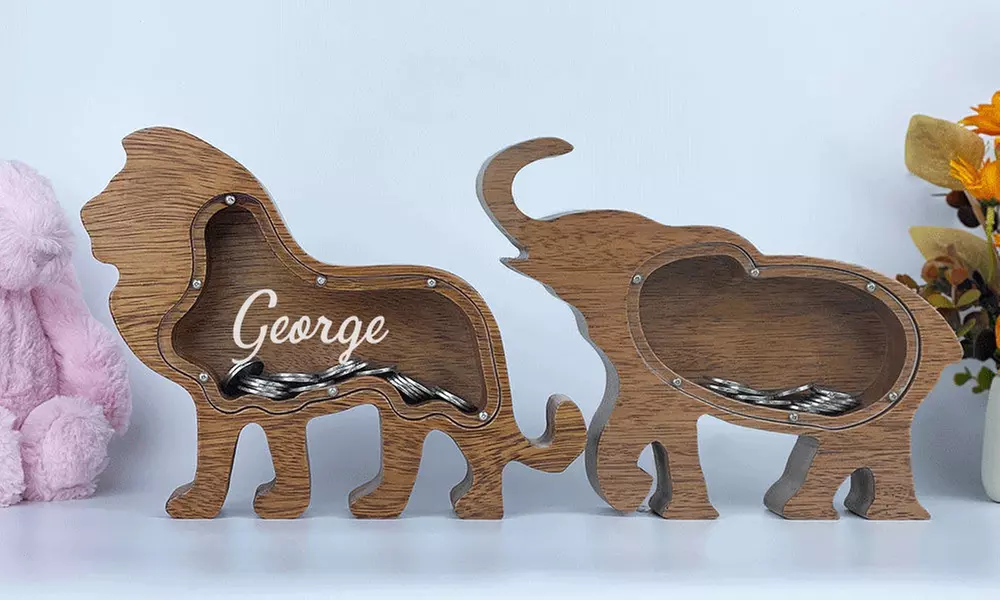 Wooden Piggy Bank by Justyling