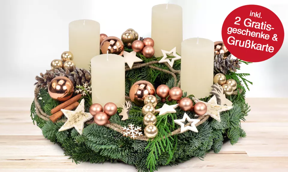 Adventskranz mit Schokolade & Perlwein