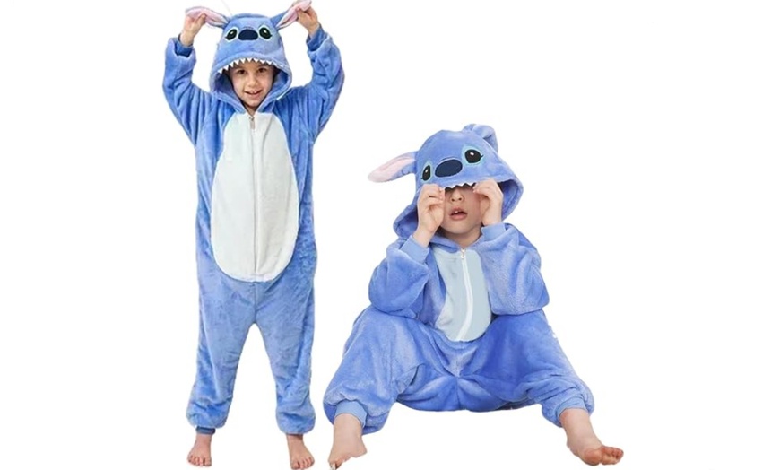 Image 7: Stitch-Inspired Unisex Adults' and Kids' One-Piece Pyjamas