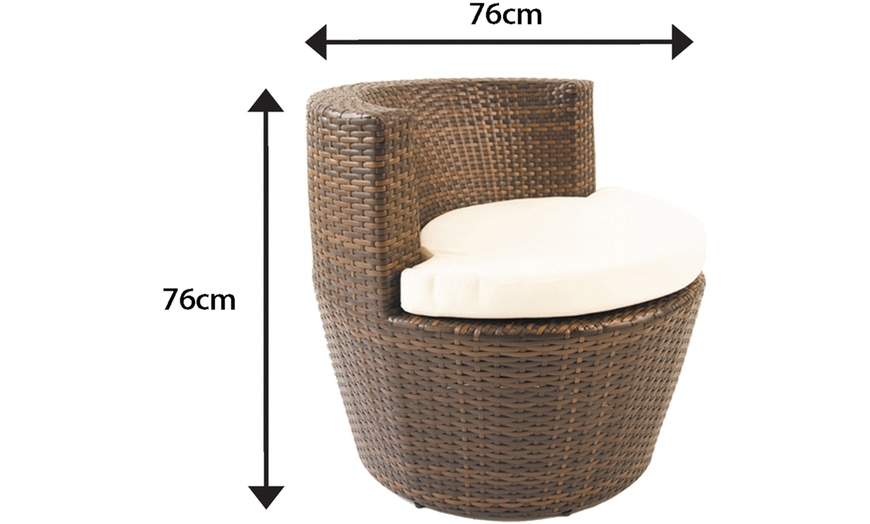 Image 5: Cozy Bay Furniture Rattan Effect Tea Set for Two