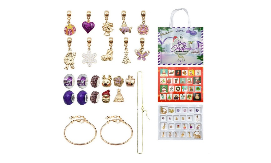 Image 2: One or Two Advent Jewellery Charm Sets with Bracelets and Necklace