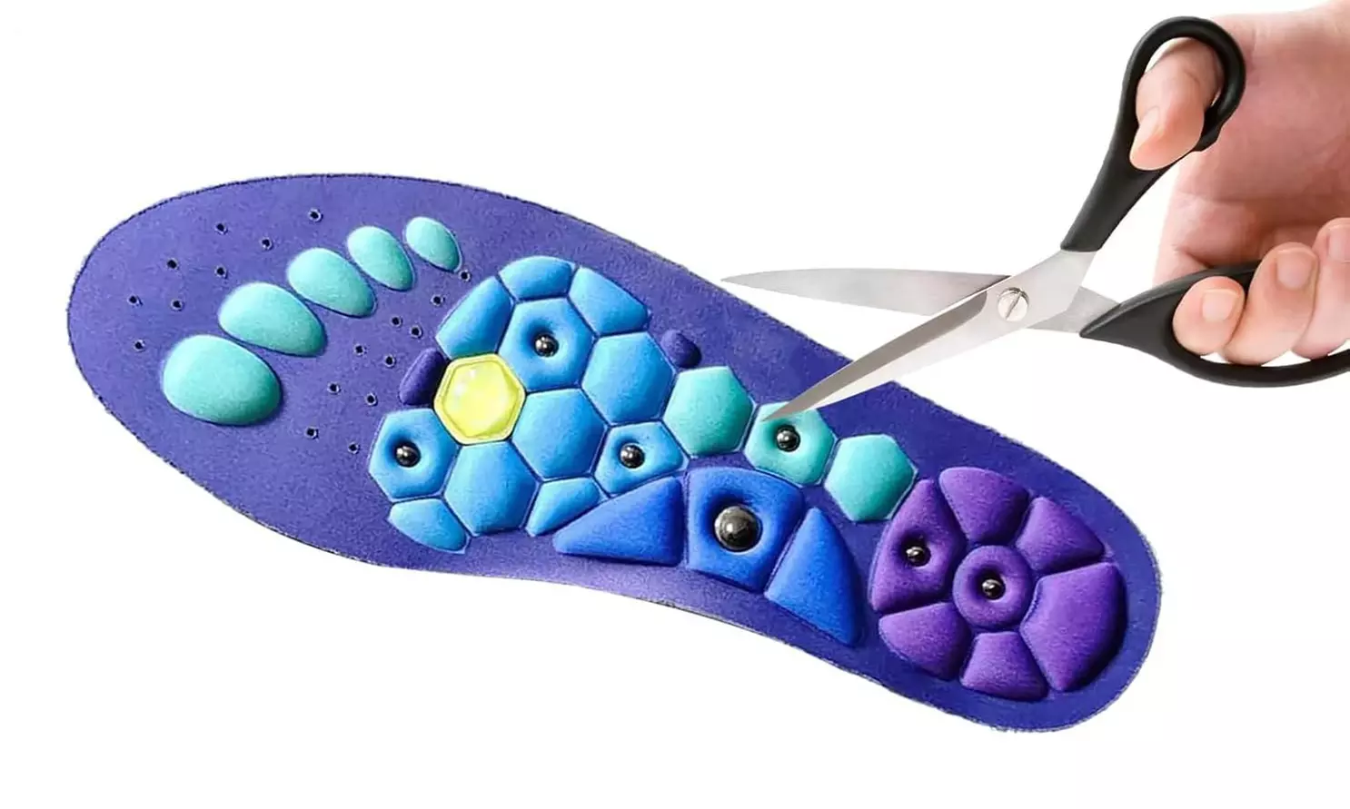 1 of 2 paar magnetische comfort-inlegzolen met acupressuur