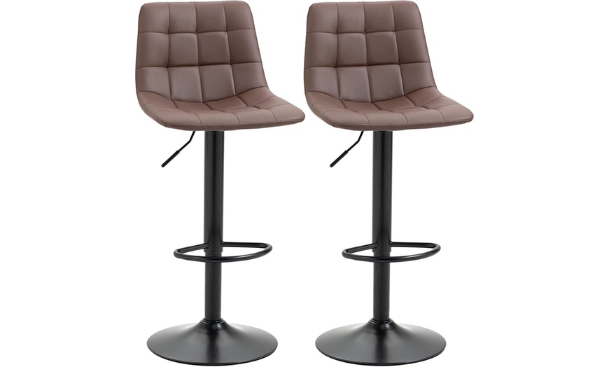 Image 3: HomCom Set of Two Bar Stools