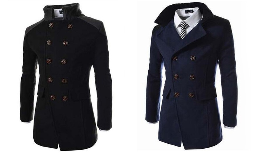 Image 3: Men's Contrasting Collar Coat 