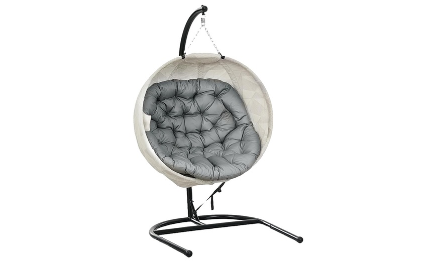 Image 8: Outsunny Round Egg Chair