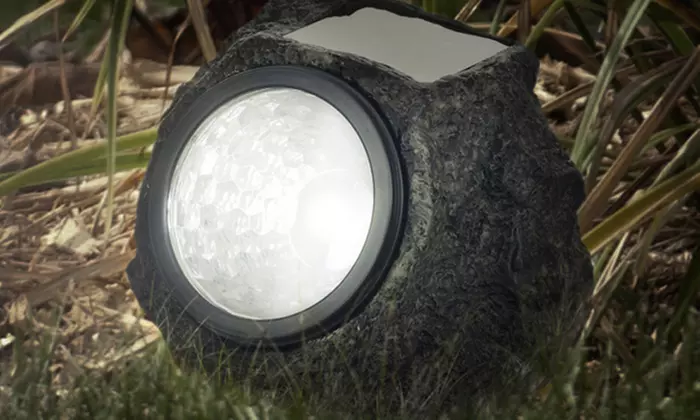 Pure Garden Solar Powered LED Rock Lights Set (4-Piece) - Primary Image