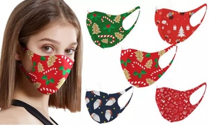 5x Christmas-Themed Face Masks