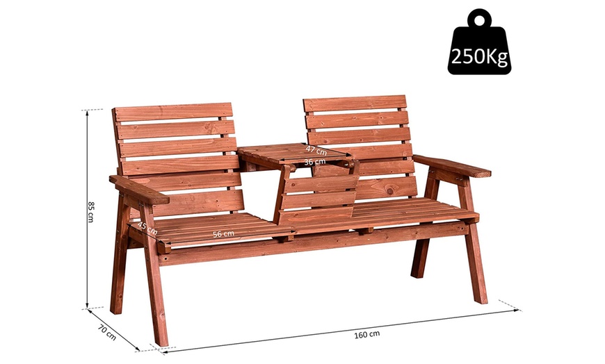 Image 7: Outsunny Convertible Bench