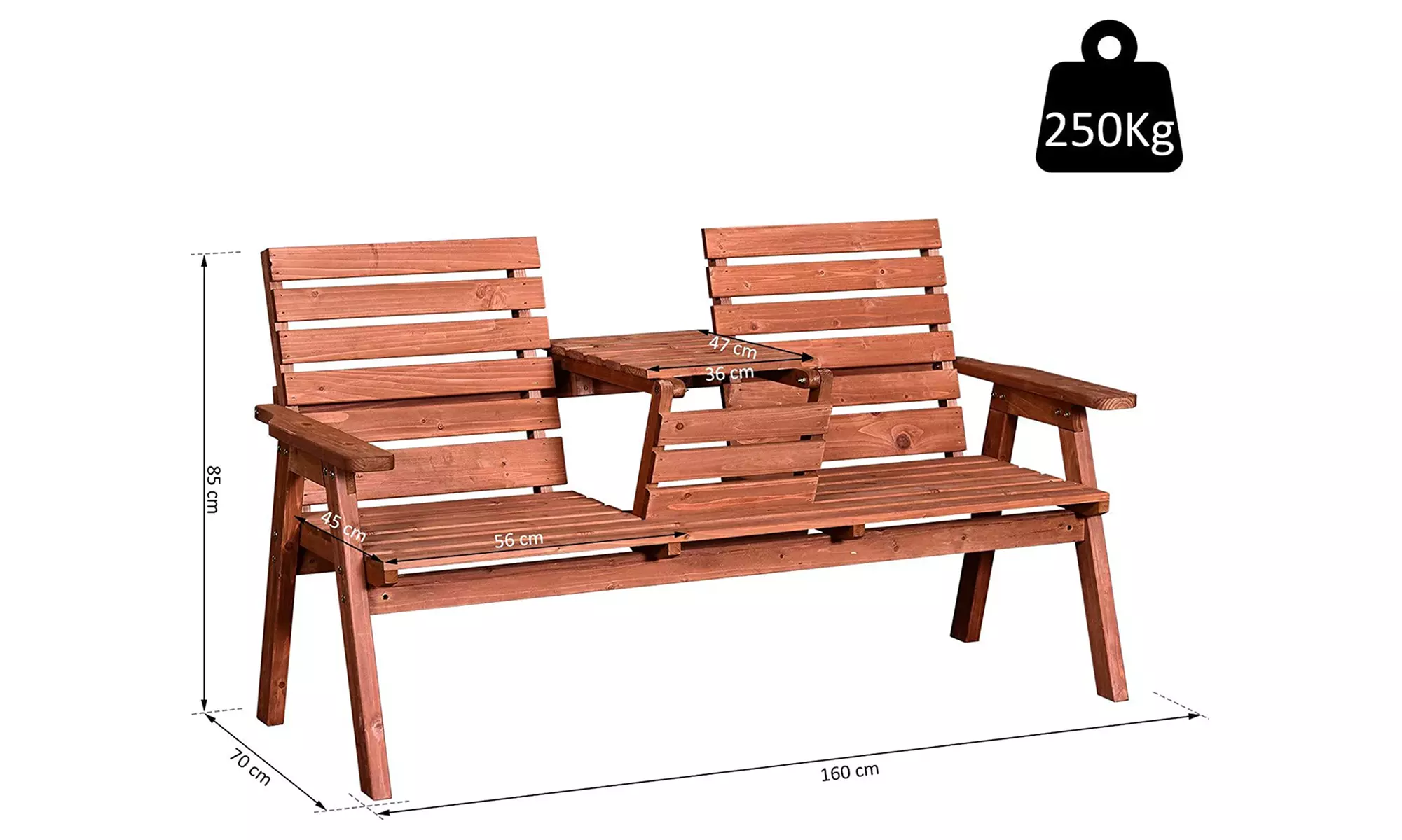 Outsunny Convertible Bench - Image 7