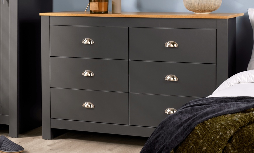 Image 1: Camden Six Drawer Bedroom Storage Chest 