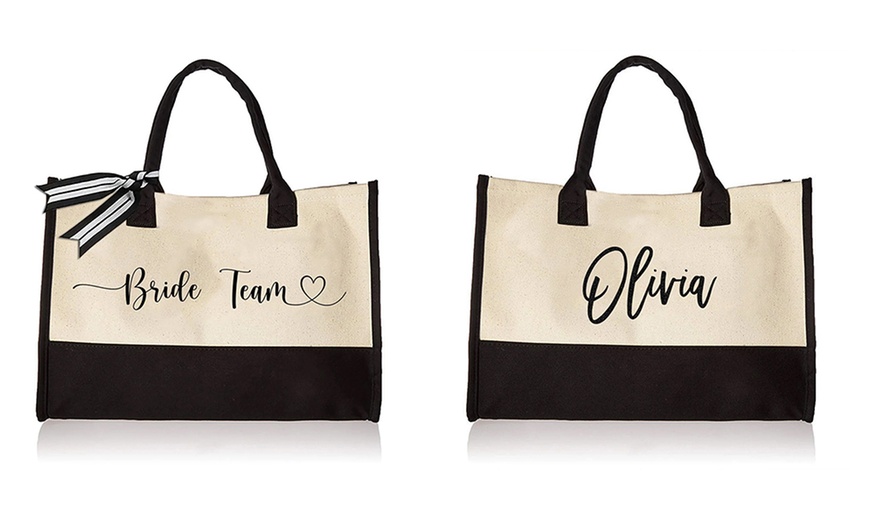 Image 1: Personalized Canvas One or Two Tote Bags to Express Yourself