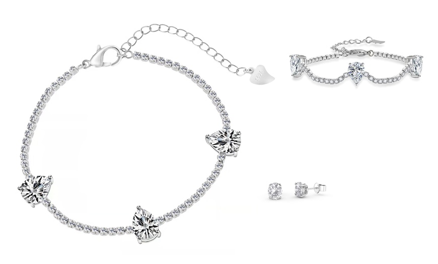 Image 2: 1x oder 2x Elara Armband und Ohrstecker mit Swarovski®-Kristallen