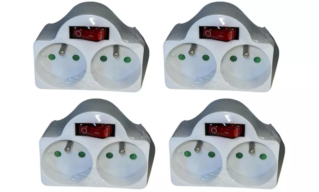 Set van 2 of 4 stekkerdozen met schakelaar