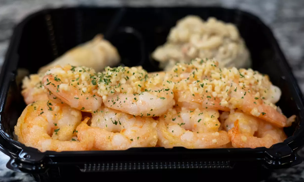 Food and Drink for Carryout and Dine-In at Aloha Chicken & Shrimp. Three Options Available. - Primary Image