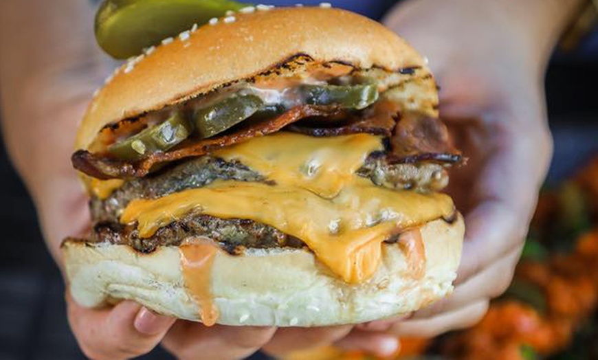 Image 6: Burger with Chips and Soft Drink